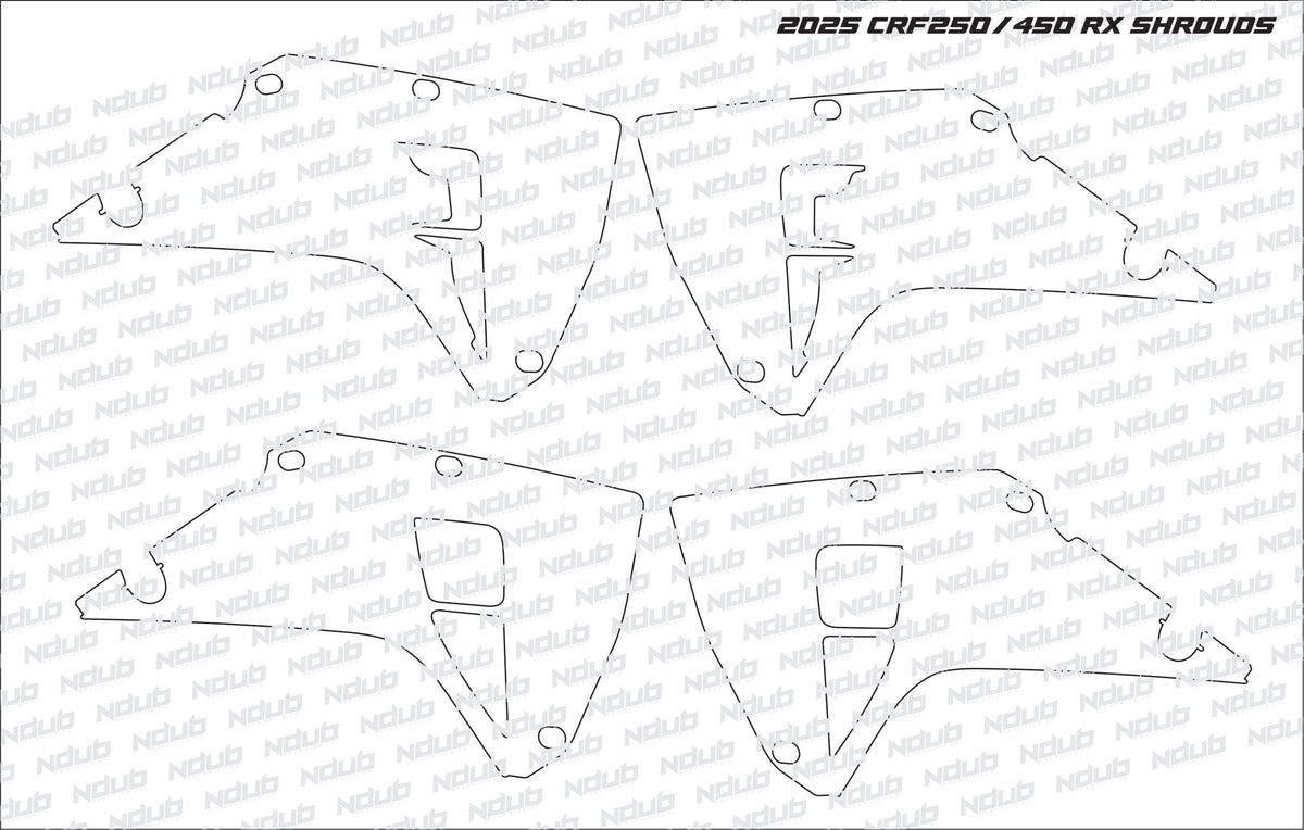 HONDA CRF 250 450 RX SHROUD TEMPLATE 2025 – NDUB MOTOCROSS